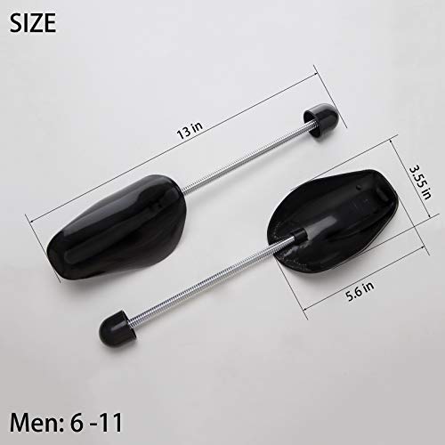 ZJHSXDR 5 Pairs Plastic Shoe Tree Stretcher Shaper for Men Adjustable Length Shoes Spring Holder Shaper Support with 5 Pairs Shoe Crease Protector (Black)