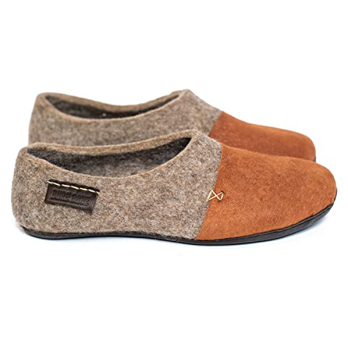 Women's Felted Wool Clogs with Natural Edge Suede Toe Caps, Handmade in Europe3