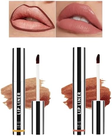 PWYSHXDF 2 PCS Peel off Lip Liner, Lip Liner Stain Tattoo, Long Lasting & Waterproof, High Pigmented Tattoo, Lip Contour Kit, Smudge Proof Lip Tint, Matte Lip Makeup, 01+03