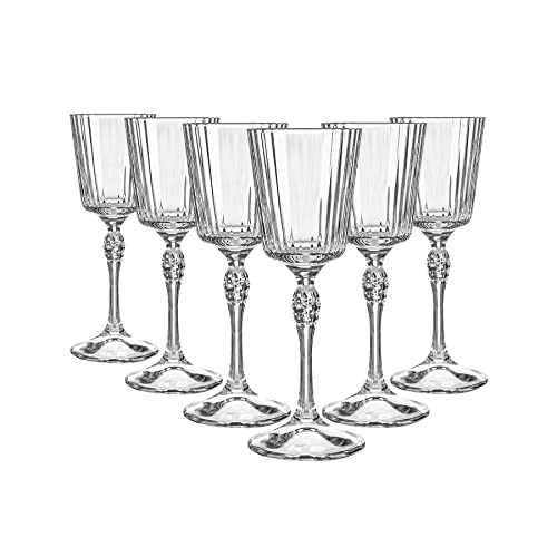 Bormioli Rocco America '20s Liqueur Glasses - Vintage Art Deco Sherry Grappa After Dinner Glasses - 80ml - Clear - Pack of 6