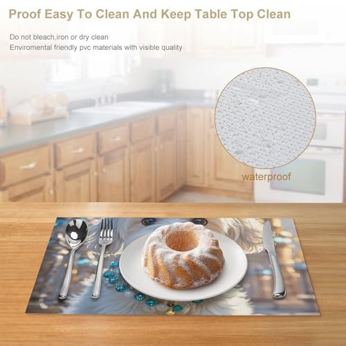 Set de table pour table à manger au motif chien maltais - 5