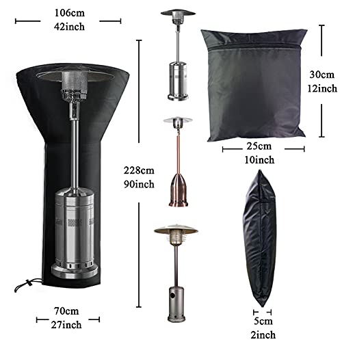 Patio Verwarmingsafdekking, warmtestraler-afdekking met ritssluiting, duurzaam, scheurvast, 410D Oxford-weefsel… - Image 3