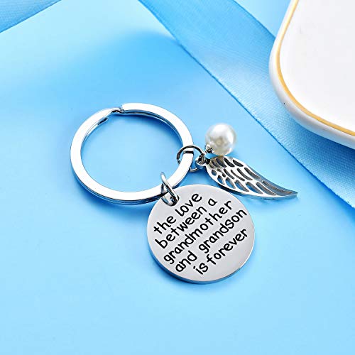 malyunin The Love Between Grandmother And Granddaughter Grandson is Forever Keyring Wing Keychain Gift from Granddaughter Grandson Family Mother's Day Birthday Jewelry (grandmother and grandson) - Image 5