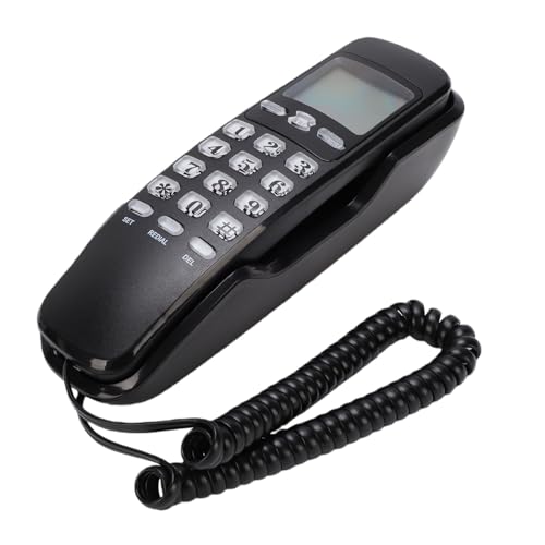 Teléfono Básico con Cable para Montaje en Pared, Negro miniatura 1
