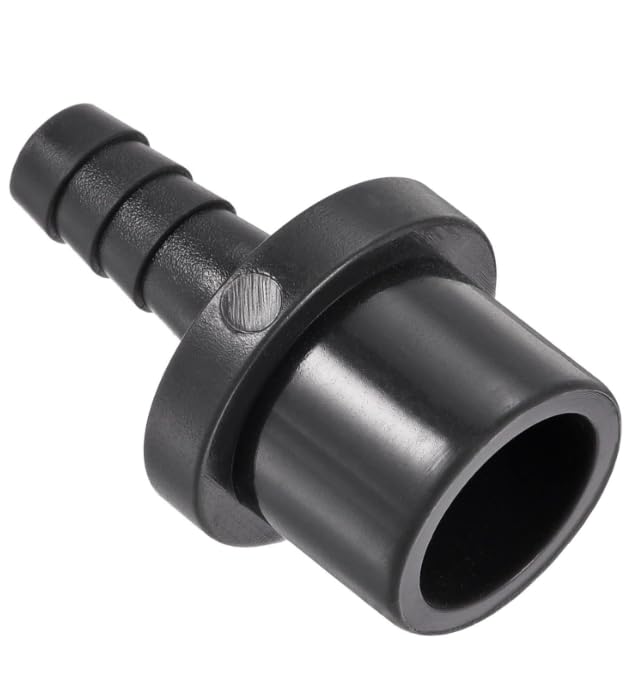 TA-VIGOR PVC Pipe Fitting, 8mm Barb x 20mm Spigot Straight Tube Adapter, Hose Barb Connector Quick for Water Hose, Irrigation, Garden, Plumbing Pipes (1PCS, Black)