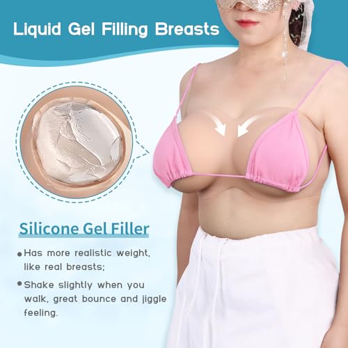 Strapless Silicone Breastplate Realistic Breast Plates Forms Crossdresser Gel Fake Breasts Trans Women Men Drag3
