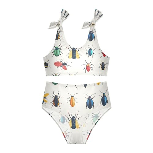 Colorful Bug Butterfly Girls Tankini Swimsuit Kids Bikini Sets 2 Pcs Bathing Suit 3T3