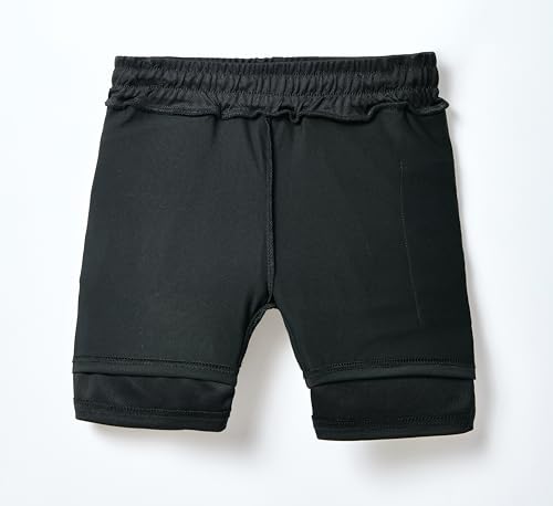 IRELIA 2 Pack Boys 2 in 1 Running Shorts Kids Box Brief Liner Compression Active Sports Shorts BB 18-20 Black/Black - image 6