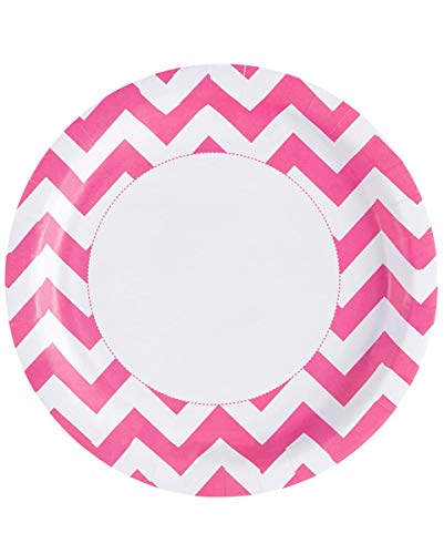 Horror-Shop Rosa Zig-Zag Piastra di Carta 8 Pezzi.