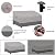 Easy-Going Patio Sofa UV Resistant Outdoor Couch Bicolor 3-Seater Bench Waterproof Furniture Cover with Reflective Hemming (88Wx37Dx35H inch, Gray/Dark Gray)