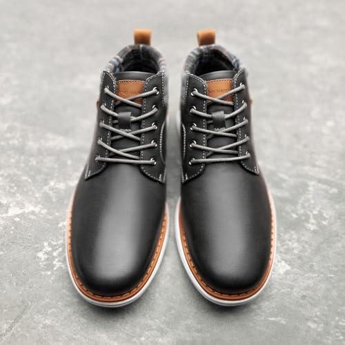 Bruno Marc Men's Mid Top Chukka Sneaker Lace Up Dress Boot,Size 10,Dark/Grey,GRAND-HIGH