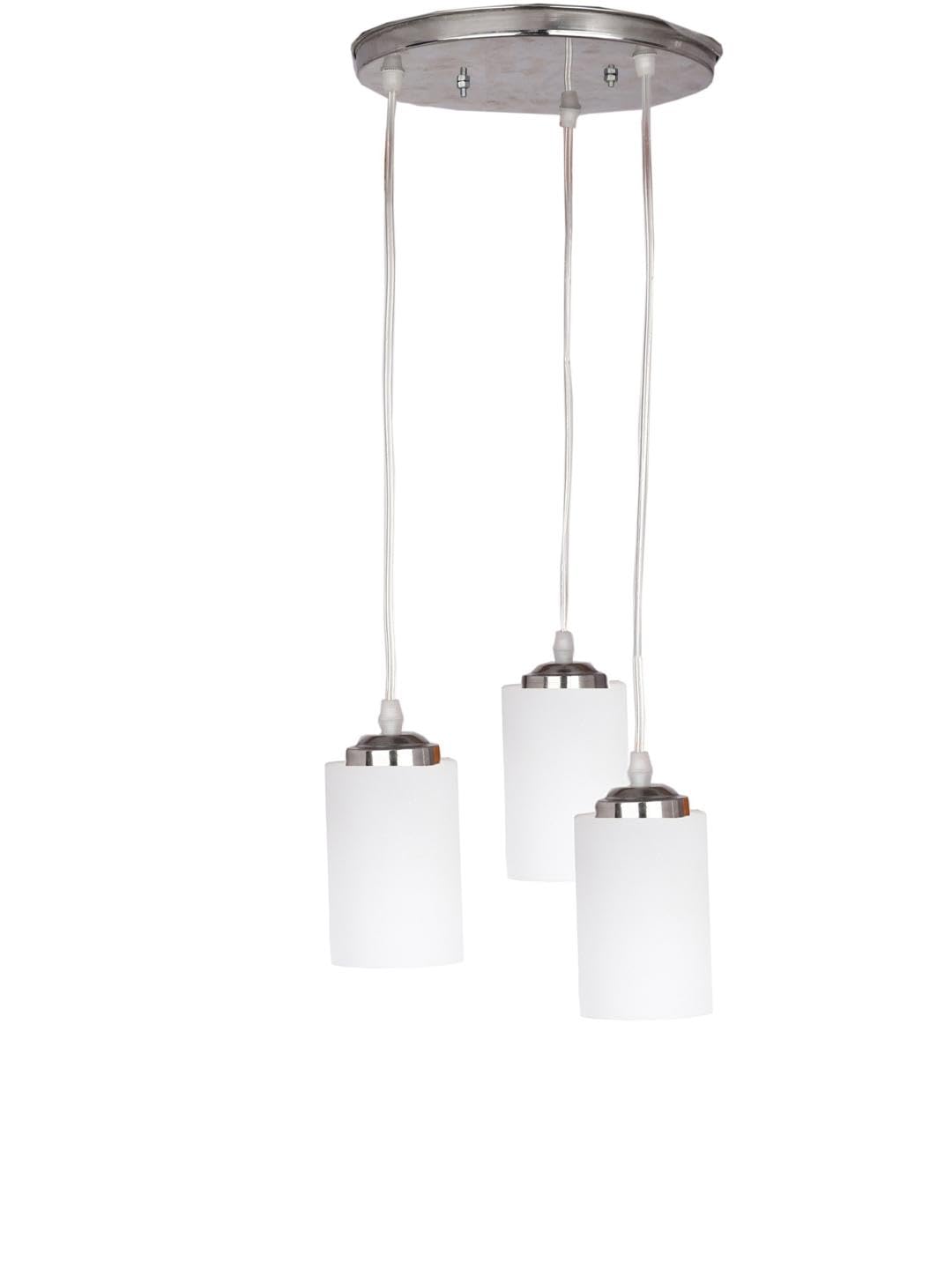 Somil Pendants Ceiling Hanging Lamp Light of 3 Decorated Glass Shade in 1 Metal Fitting- D40