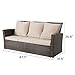 Wisteria Lane All Weather Wicker Patio Couch, 3 Seats Patio Sofa with Thick Cushions, Outdoor Furniture Couch with High Back, Outdoor Patio Sofa for Garden, Backyard, Porch, Beige