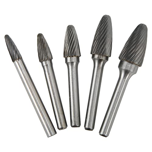 Set de 5 fresas rotativas de carburo con corte simple miniatura 5