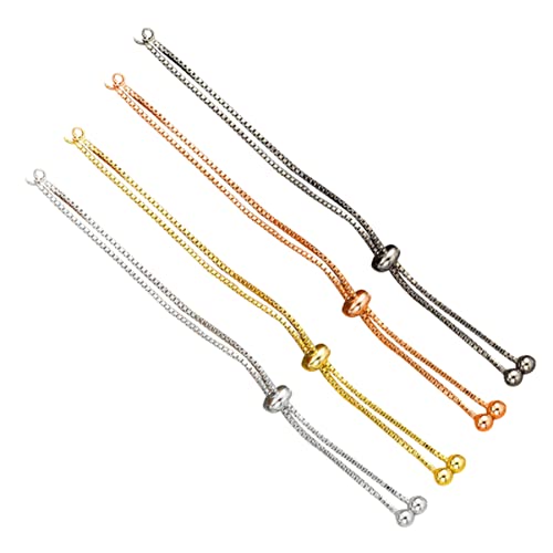 DOITOOL 4 Piezas Pulsera Extraíble De Bolas Redondas Pulsera Diy Ajustable Kit De Joyería Semi-acabado Para Hacer Tú Mismo
