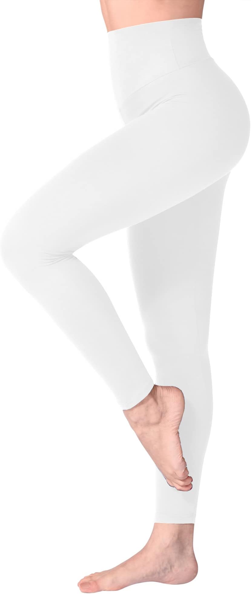 SINOPHANT High Waisted Leggings for Women, Buttery Soft Elastic Opaque Tummy Control Leggings, Plus Size Workout Gym Yoga