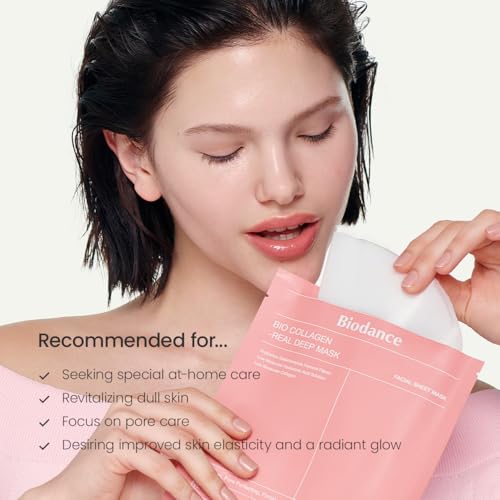 BIODANCE Bio-Collagen Real Deep Mask, Hydrating Overnight Hydrogel Mask, Pore Minimizing, Plumping, Elasticity Improvement, Korean Skincare, Stocking Stuffers For Teen Girls 1.19oz (34g) X 16ea