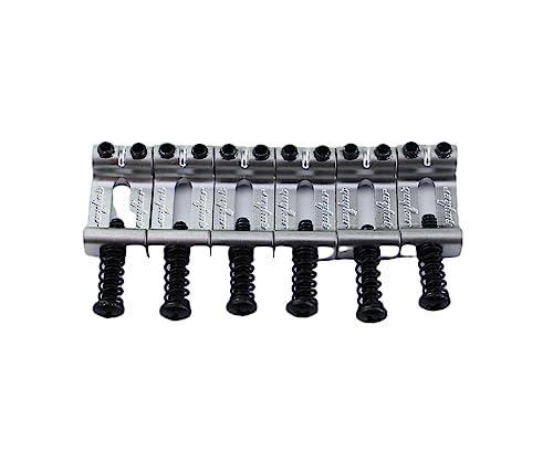 Guyker 10.5mm Tremolo Bridge Bent Brass Saddles, Bridge Saddles Tremolo System Replacement Part Compatible with Strat ST Tele TL Electric Guitar(Set of 6, chrome)