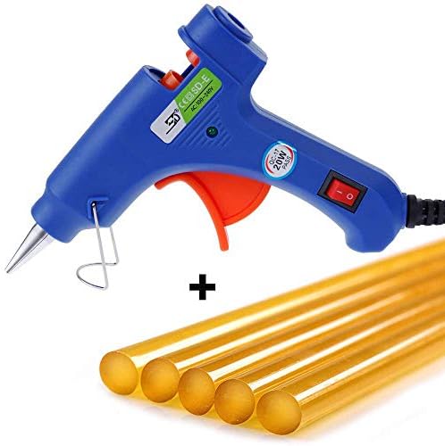 Manelord Glue Gun - 20W Hot Glue Gun with 5Pcs High Adhesion Hot Glue Sticks for Car Dent Repair, Home Improvement, Quick Daily Repair and DIY Small Craft Projects