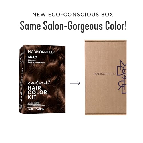 Madison Reed Radiant Hair Color Kit - 5NA Dark Ash Brown with Cool Smoky Undertones (Torino Brown), Dimensional Gray Hair Blending Permanent Hair Dye, PPD-Free & Ammonia-Free, 2 Pack