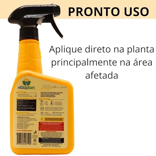 Óleo de Neem Natural 500ml Pronto Uso Combate Cochonilha, Pulgão, Dengue, Fungos e Bactérias - Vitap