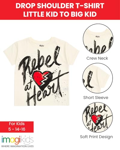 Disney Descendants The Rise of Red Girls Drop Shoulder T-Shirt Little Kid to Big Kid Sizes (5-14-16)3