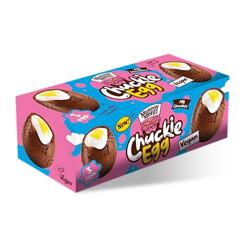Mummy Meegz Chuckie Egg Multipack (3 Vegan Chocolate Eggs) - Chocolate Multipack with Creamy Shell and Gooey Fondant Centre Individually Wrapped No Palm Oil