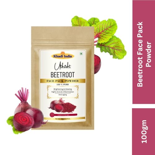 Image of Khadi Beetroot Face Pack Powder 100g | For Dullness, Acne & Anti Aging | Glowing & Brightening | Pure, Natural & Ayurvedic | Removes Durt & Impurities | Face Pack for Men & Women