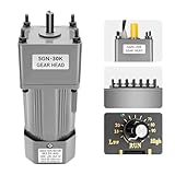 110V 120W AC Gear Reducer Motor with Speed Controller, 1:80 Reduction Ratio, 18RPM 25NM High Torque AC Motor, 14mm Shaft, Alloy Steel Speed Gear Reduction Motor for Industry & Home Use (120W 30K)