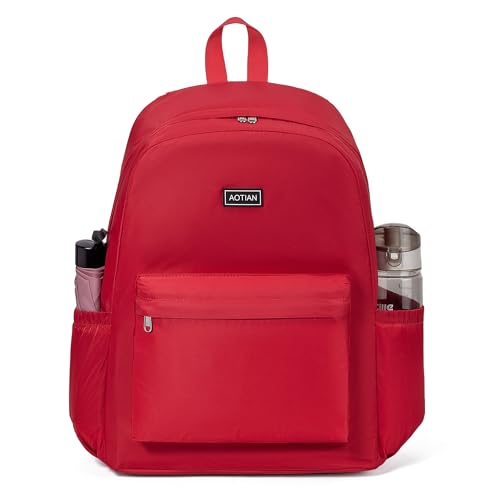 Image of AOTIAN 17-Inch Water-Resistant Nylon Backpack, Durable Lightweight School Bookbag, Daypack for College, Work, Hiking & Travel