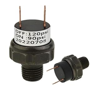 Moliuoly Schwerlast Luftkompressor Druckschalter Ventil 90–120 PSI, Metallgehäuse, 1/4" NPT Anschluss, Automatisches EIN-/Ausschalten