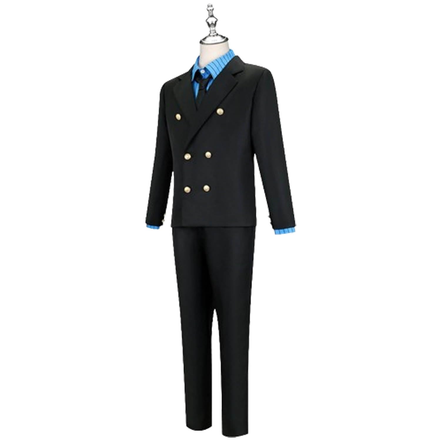 Anime Personaggio Sanji Cosplay Costume Vestito One Piece Monkey D. Luffy Gioco di Ruolo Uniforme Set Completo Halloween Carnevale Dress Up Suit con Parrucca per Uomini