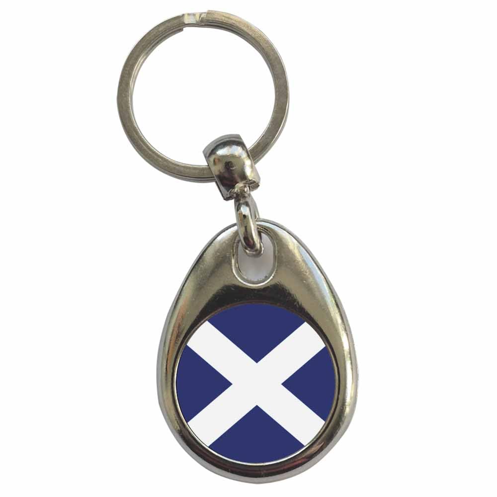 Ozorath Unisex Multicolour Scotland Scottish National Flag Keyring Keychain With Split Ring Attachment And Metal Key Fob