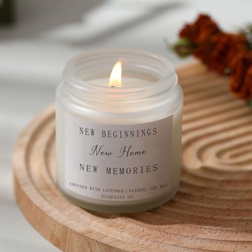 Ronoza Einzugsgeschenke Wohnung, Einweihungsgeschenk Duftkerze im Glas, Einweihungsgeschenk Haus, Geschenk zum Einzug, Einweihungsgeschenk Wohnung, Neues Zuhause Geschenk (Lavendel)