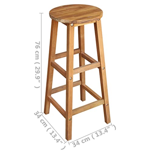 Bar Stools Kitchen Counter Height Bar Stools Indoor/Outdoor ​Stool Patio Furniture Modern Barstools Dining Chair,Bar Chairs 2 Pcs Solid Acacia Wood #TOP3