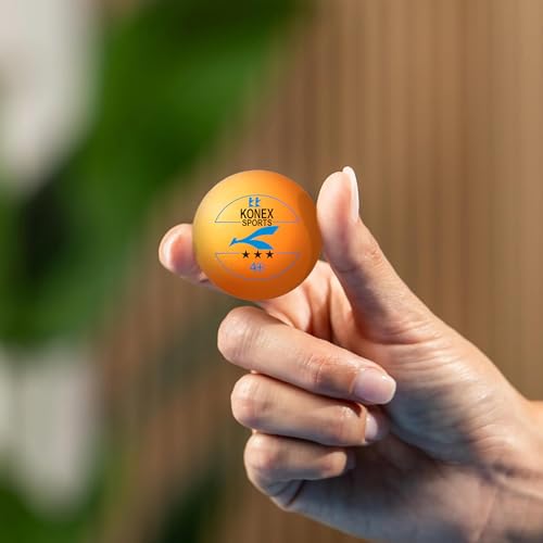 KONEX 40+ Plastic Table Tennis Balls Pack of 12 | High Performance 3-Star ABS TT Balls for Professional Matches and Training | Ideal for Adults & Kids (Orange)