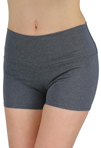 Alkato Pantaloncini Corti Hotpants a Vita Alta da Donna, Antracite,