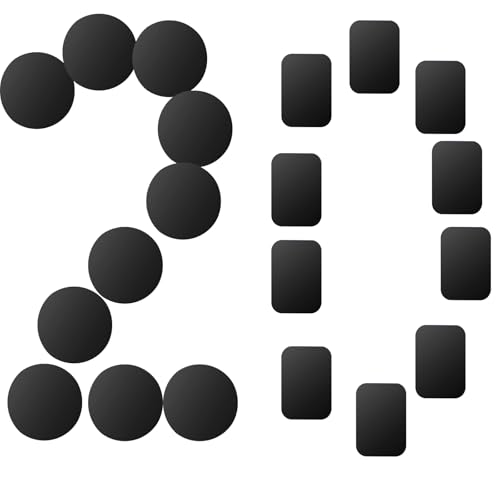 BAIDATONG Paquete de 20 placas de metal con adhesivo para montaje magnético sin cuna, 10 rectangulares y 10 redondos (compatible con soportes magnéticos) (negro)