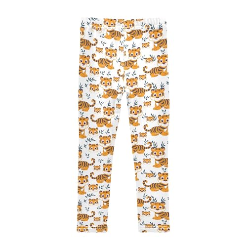 Cartoon Cute Tigers Girls Leggings Kids Yoga Pants Athletic Tights Pants 4-10 Years2