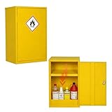 Wpokke Sicherheits Lagerschrank, 71 x 46 x 31 cm Industrie Sicherheitsschrank Feuerfester Schrank mit Verstellbaren Trennwänden Industrie- und Laborqualität Gelb