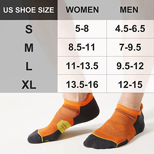 Image of CS CELERSPORT Men's Ankle Running Socks with Cushion, Arch Support Low Cut Athletic Tab Socks for Men Women 6 Pack