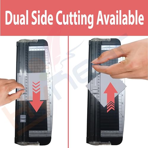 Image of Canoff Paper Cutter, A4 Paper Trimmer 12 inch Cut with Automatic Hand Safeguard and Side Ruler for Scrapbooking, Coupon, Craft Paper, Cardstock, Label and Photo (Pack of 1) (Colour May be Vary)
