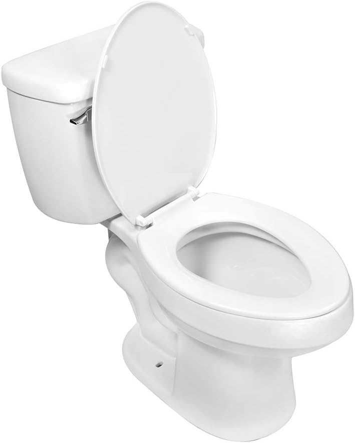 White 2-piece Elongated Toilet with Standard 12-in Rough-in , ELLAI Powerful Single Flush 1.28 GPF ADA Chair Height Toilet (Seat Included) - - 