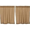 Vhc brands burlap natural farmhouse primitive curtains solid color tier set of 2 36×36  urban country home decor