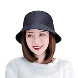 ウィッグ 帽子ウィッグ 一体式 髪付き帽子 バケットハット 毛付き レディース ロング 襟足 ミディアム ショート かつら 可愛い 小顔 日焼け防止 紫外線対 UVカット 耐熱 通気 日常用 旅行用 帽子2色 髪3色 黒髪 ブラウン (ブラック帽子+ライトブラウン, 60ｃｍ)