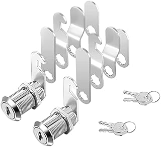 VBNZBK 2 Pcs 16mm Security Mailbox Lock, Letter Post Box Lock with Key, with 5 Different Lock Plates for Locker Drawer Cabinet Office Computer Desk