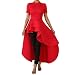 FORUU Women Short Sleeve High Low Peplum Dress Bodycon Casual Party Club Dress