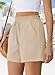 FEKOAFE Women's 2026 Summer Linen Shorts Lightweight Beige Travel Outfits for Women High Waisted Drawstring Fashion Beach Vacation Essentials Beige Large