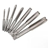 ZYNCUE 7-Piece HSS Metric Straight Flute Tap Set,M5,M6,M8,M10 Thread Cutting Right-Hand Screw Taps for Auto Repair & Machinery