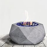 Greyhoo Tabletop Fire Pit, Alcohol Fireplace for Indoor Outdoor, Fire Bowl Clean Burning Bio Ethanol Ventless Fireplace